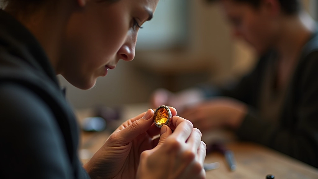 Tutor demonstrating silver setting technique to workshop participants